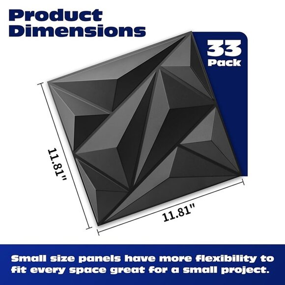 Geometric Black Wall Panels - Picture 6 of 10